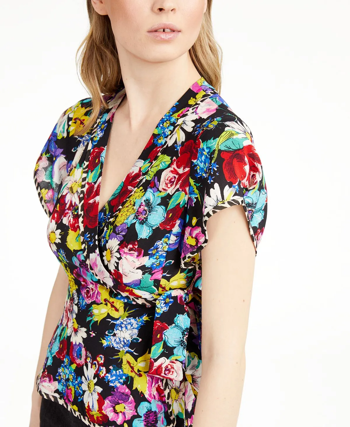 Nanette Lepore Women's Bouquet Wrap Top Black Size 4 sold by Ruumur product image thumbnail 3