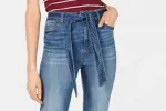 Vanilla Star Women's Belted Cropped Jeans Blue Size 11 sold by Ruumur