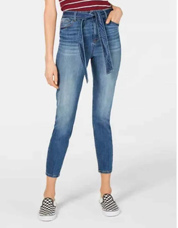 Vanilla Star Women's Belted Cropped Jeans Blue Size 11 sold by Ruumur