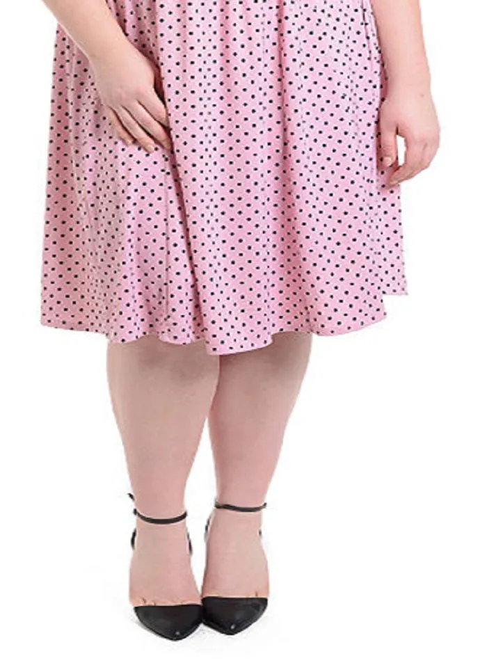 NY Collection Women's Casual Dress Polka Dot Short Sleeves Pink Size 1X sold by Ruumur product image thumbnail 3