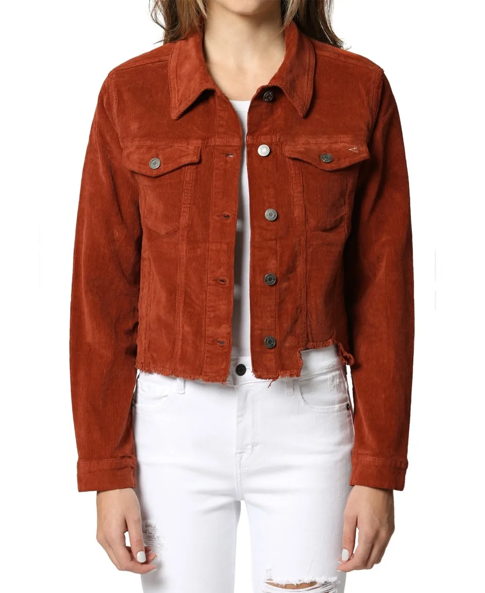 Hidden Jeans Women's Crop Corduroy Jacket Orange Size Medium sold by Ruumur