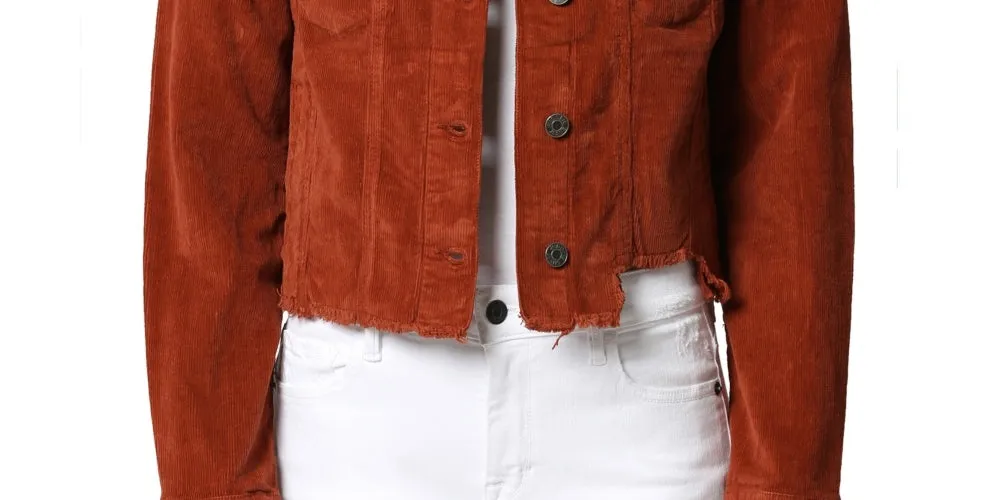 Hidden Jeans Women's Crop Corduroy Jacket Orange Size Medium sold by Ruumur product image thumbnail 3