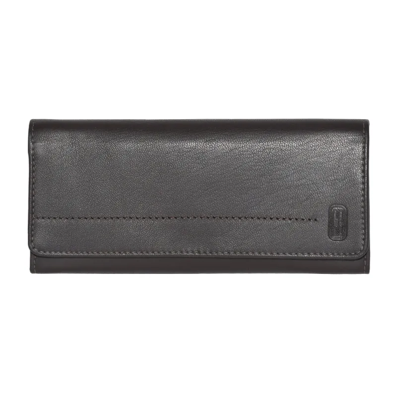 Club Rochelier Ladies' Slim Fold Wallet Dark Brown made by Ruumur