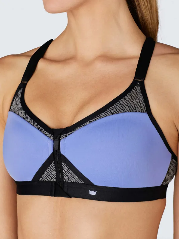 Exhilarate Sports Bra - Pacific Blue & Black sold by SHEFIT