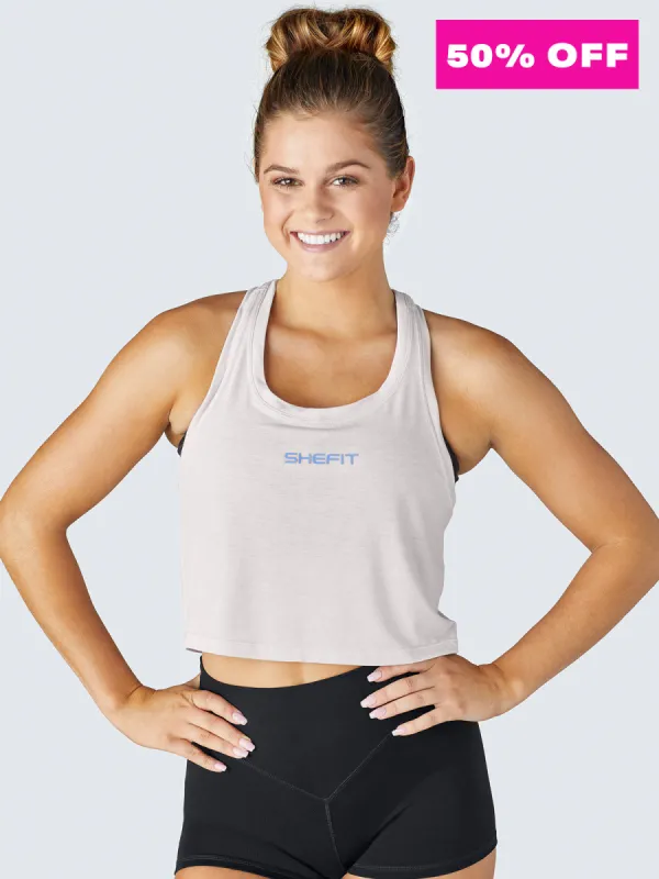 Crop Tank - White Lavender sold by SHEFIT