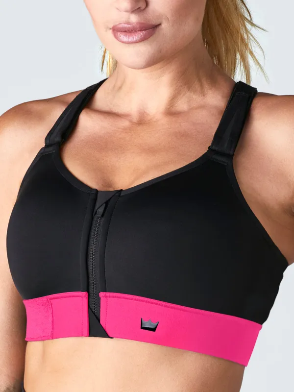 Flex Sports Bra™ - Black and Pink sold by SHEFIT