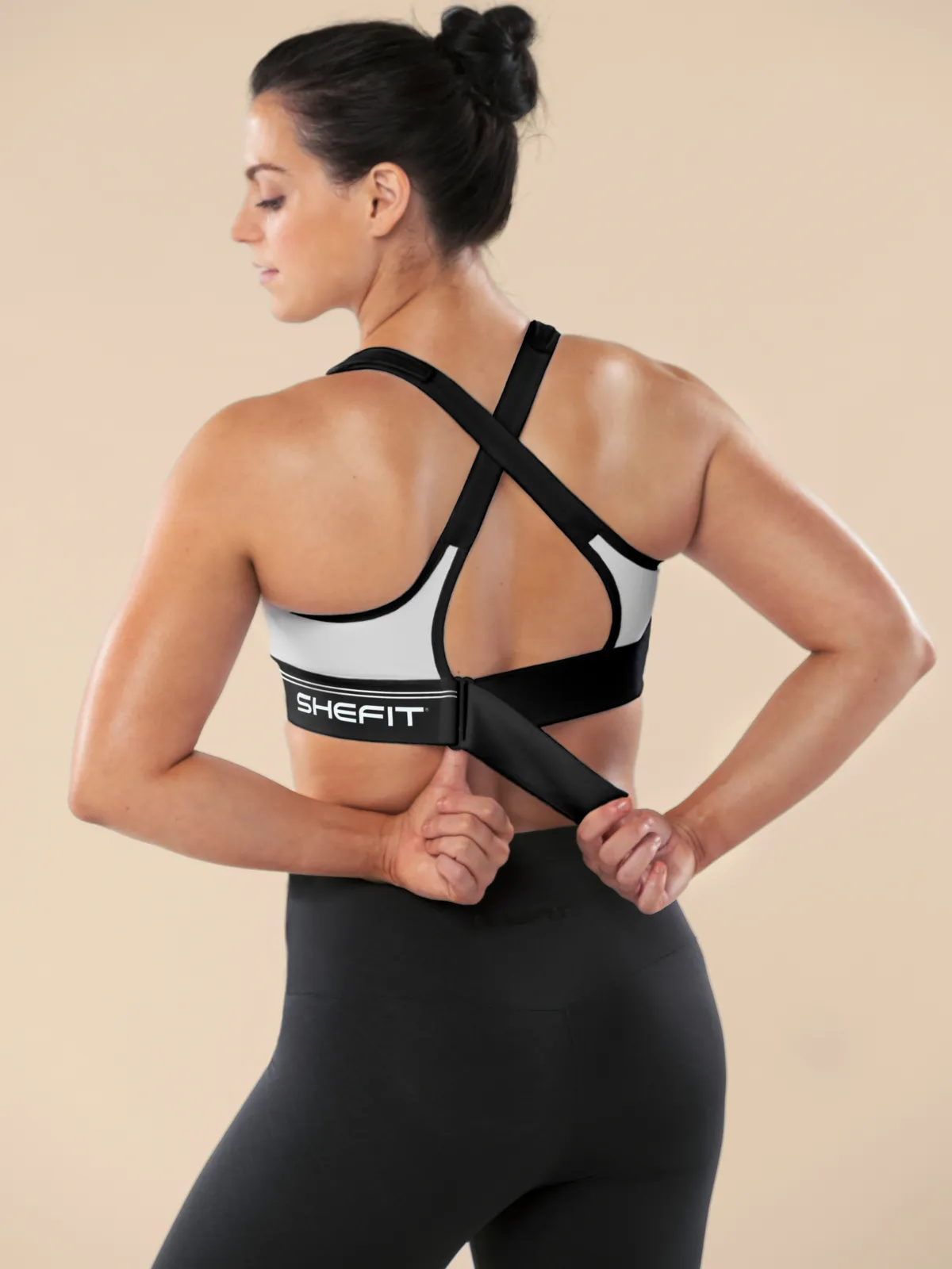 Ultimate Sports Bra - White & Black sold by SHEFIT product image thumbnail 3