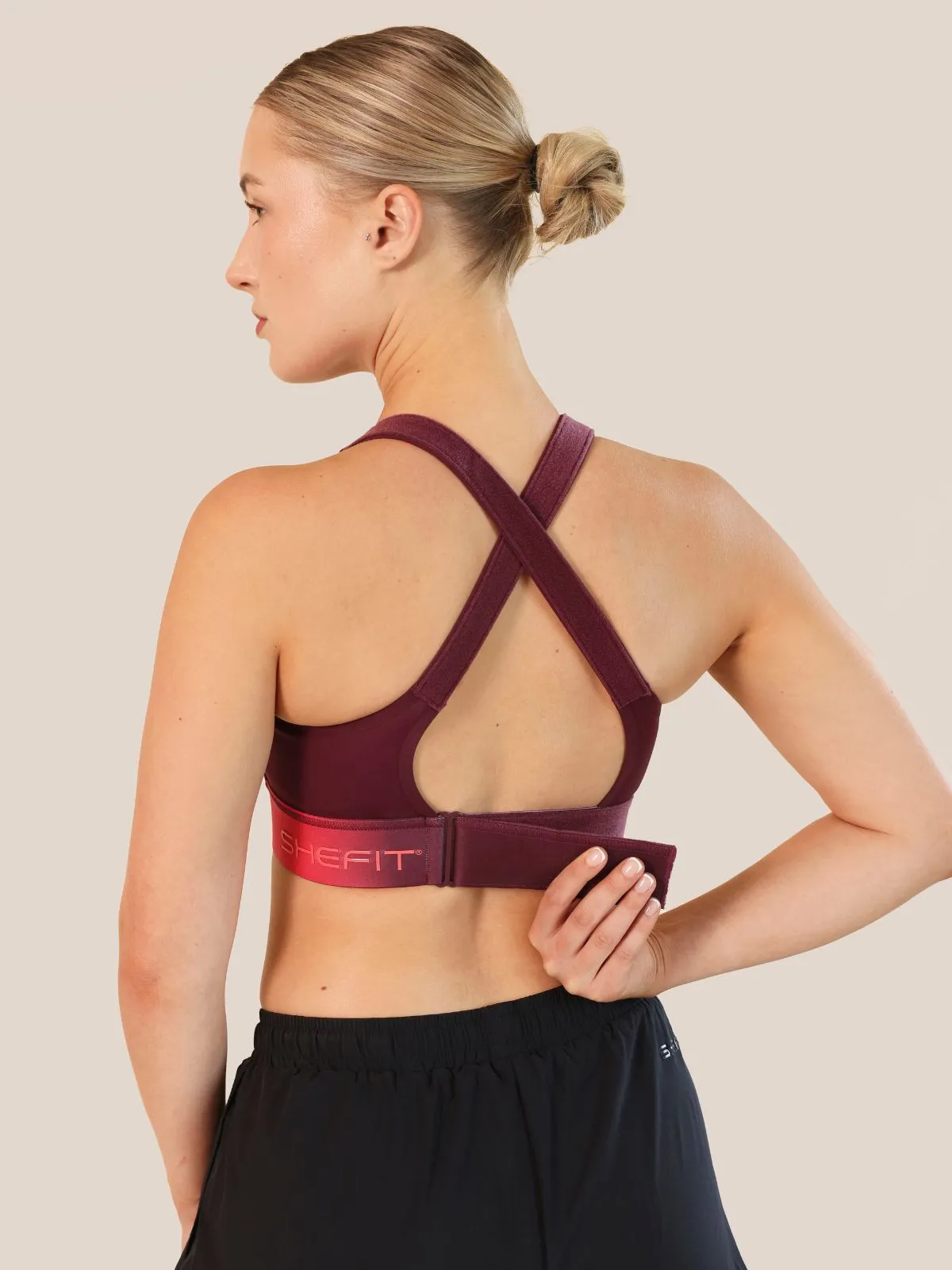 Flex Sports Bra - Bold Bordeaux sold by SHEFIT product image thumbnail 3