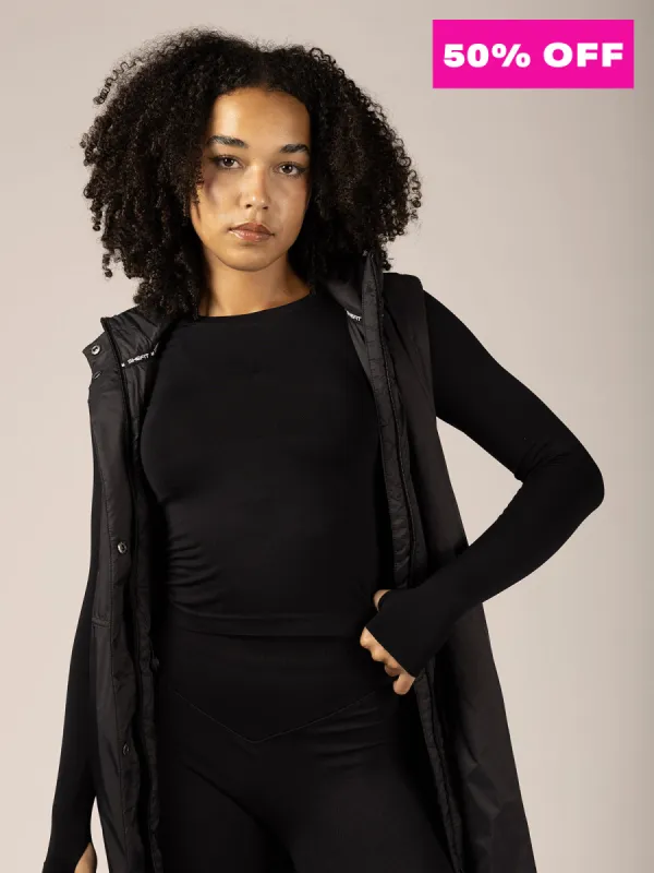 Long Puff Vest sold by SHEFIT