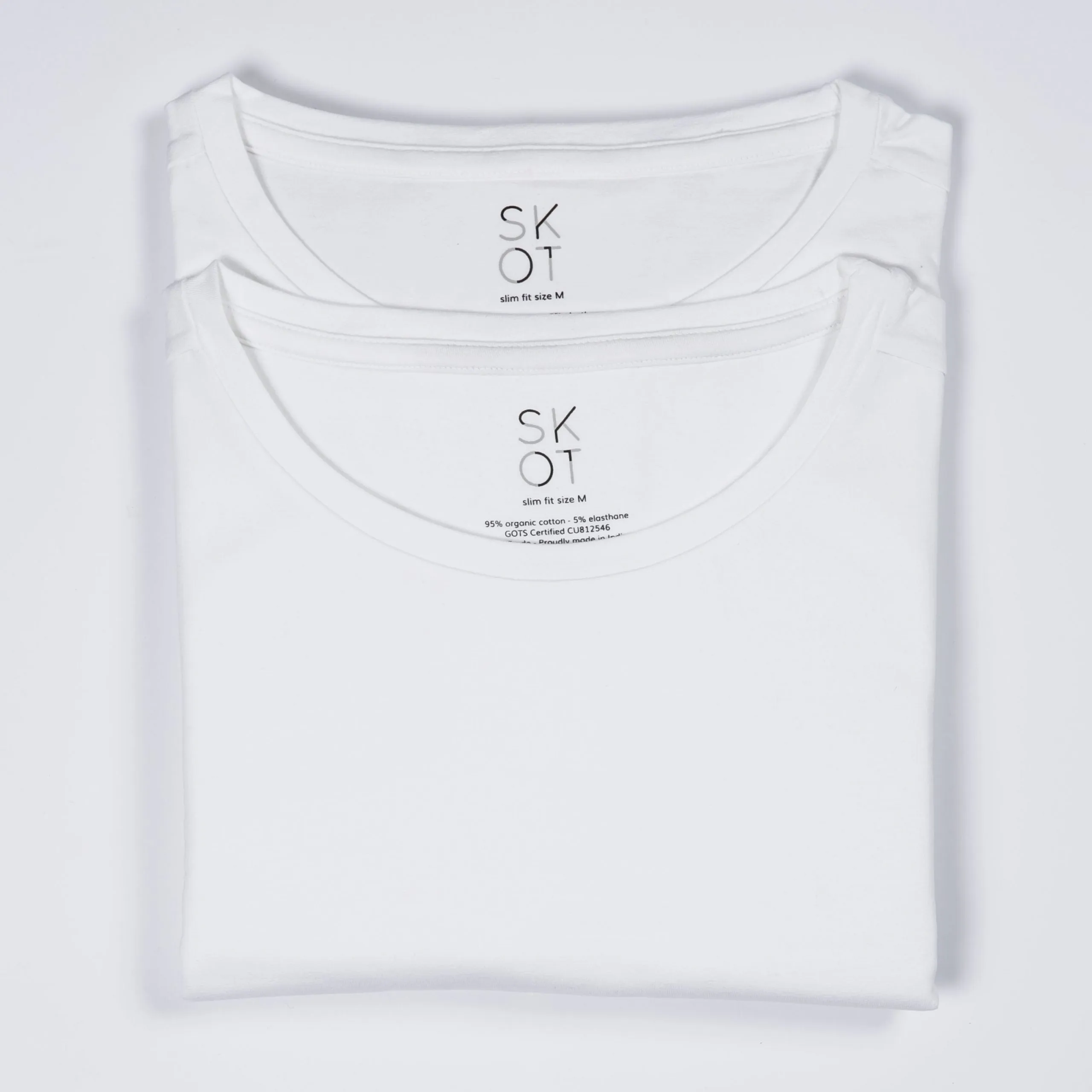 T-shirt White Round Neck Men | 2-pack | Slim Fit sold by SKOT Fashion product image thumbnail 3