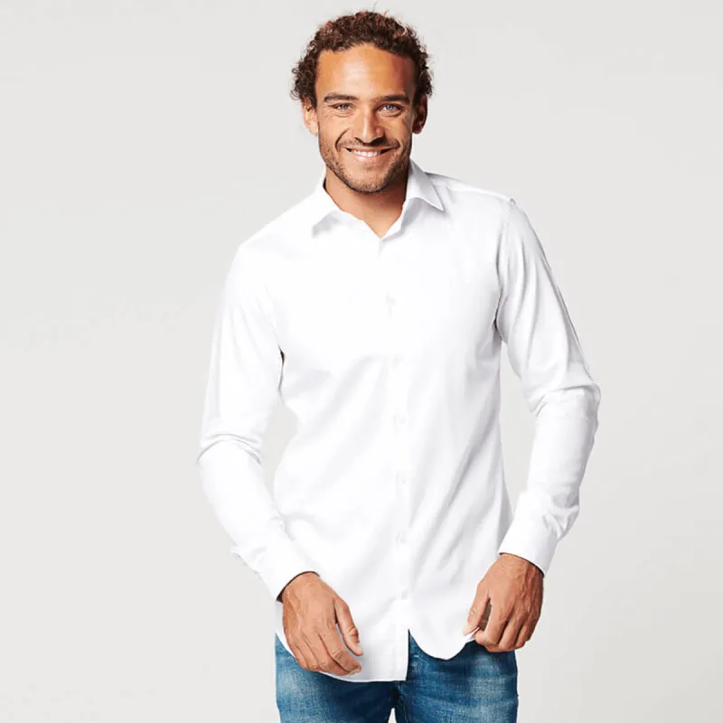 Shirt - Slim Fit Sleeve Lenght 7 - Circular White made by SKOT Fashion