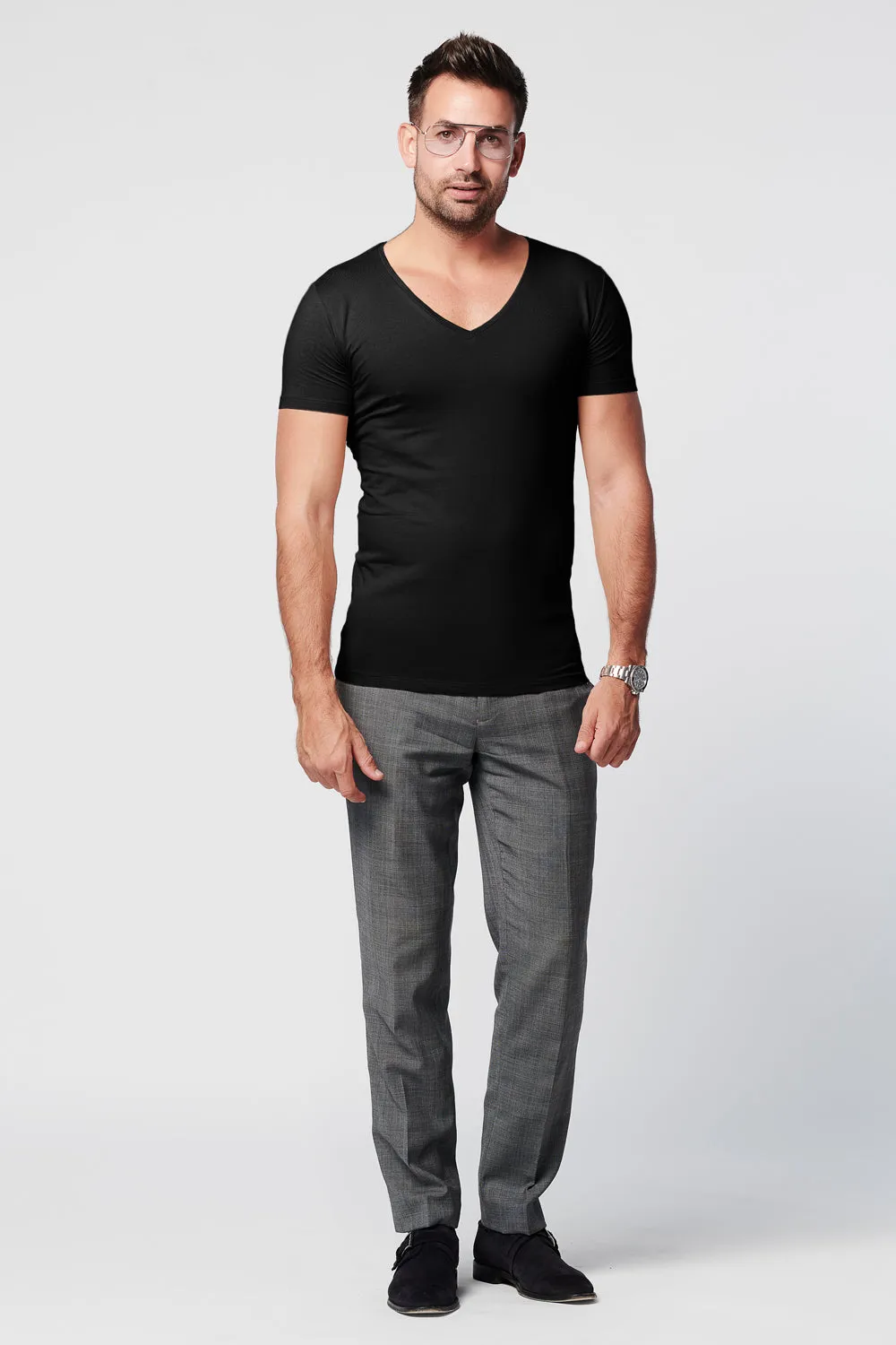 T-shirt Black Deep V-neck Men | 2-pack | Slim Fit sold by SKOT Fashion product image thumbnail 3