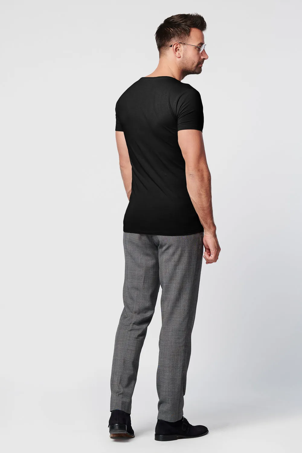 T-shirt Black Deep V-neck Men | 2-pack | Slim Fit sold by SKOT Fashion product image thumbnail 4