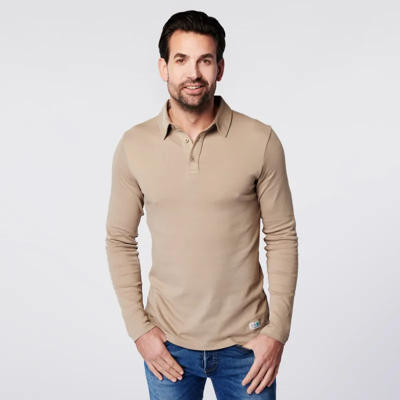 Longsleeve Polo - Sand sold by SKOT Fashion