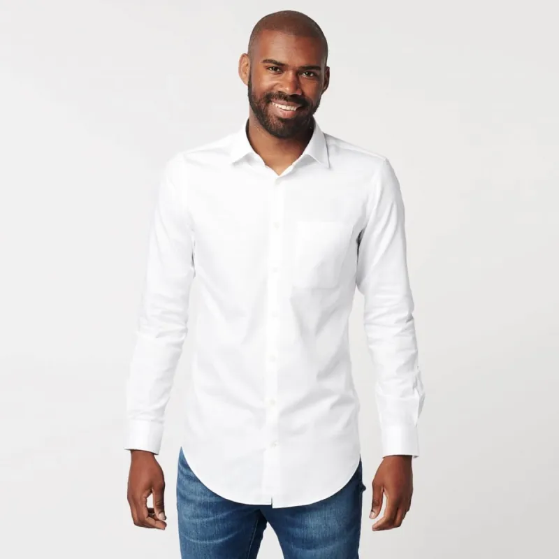 Shirt - Circular White - Regular Fit - Brest Pocket made by SKOT Fashion