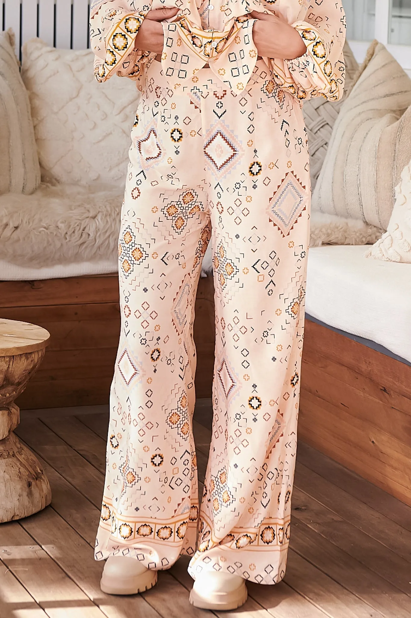 JAASE - Jax Pants: High Waisted Straight Leg Pant in Elsie Print sold by Salty Crush product image thumbnail 2