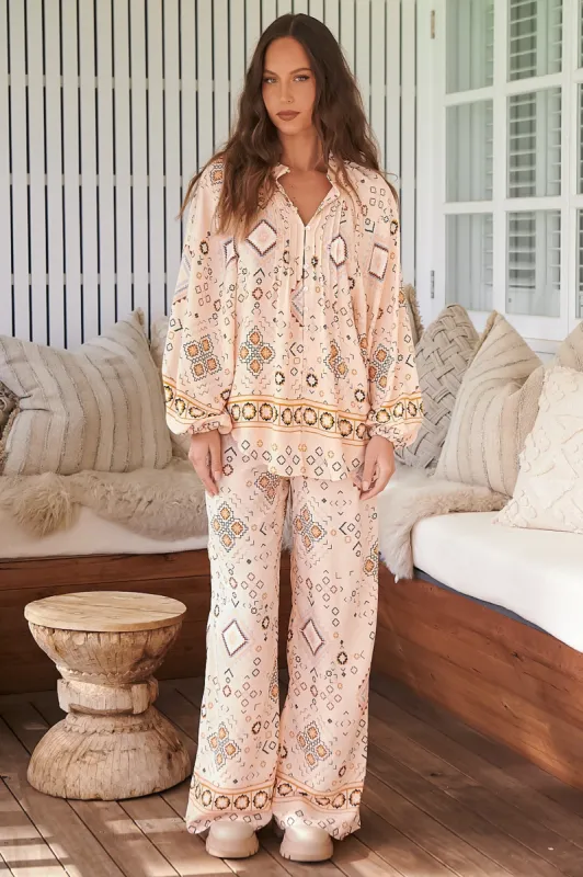 JAASE - Jax Pants: High Waisted Straight Leg Pant in Elsie Print sold by Salty Crush