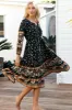 Olly Midi Dress: V Neck Pull in Waist Tie Tiered Dress in Eternity Print sold by Salty Crush