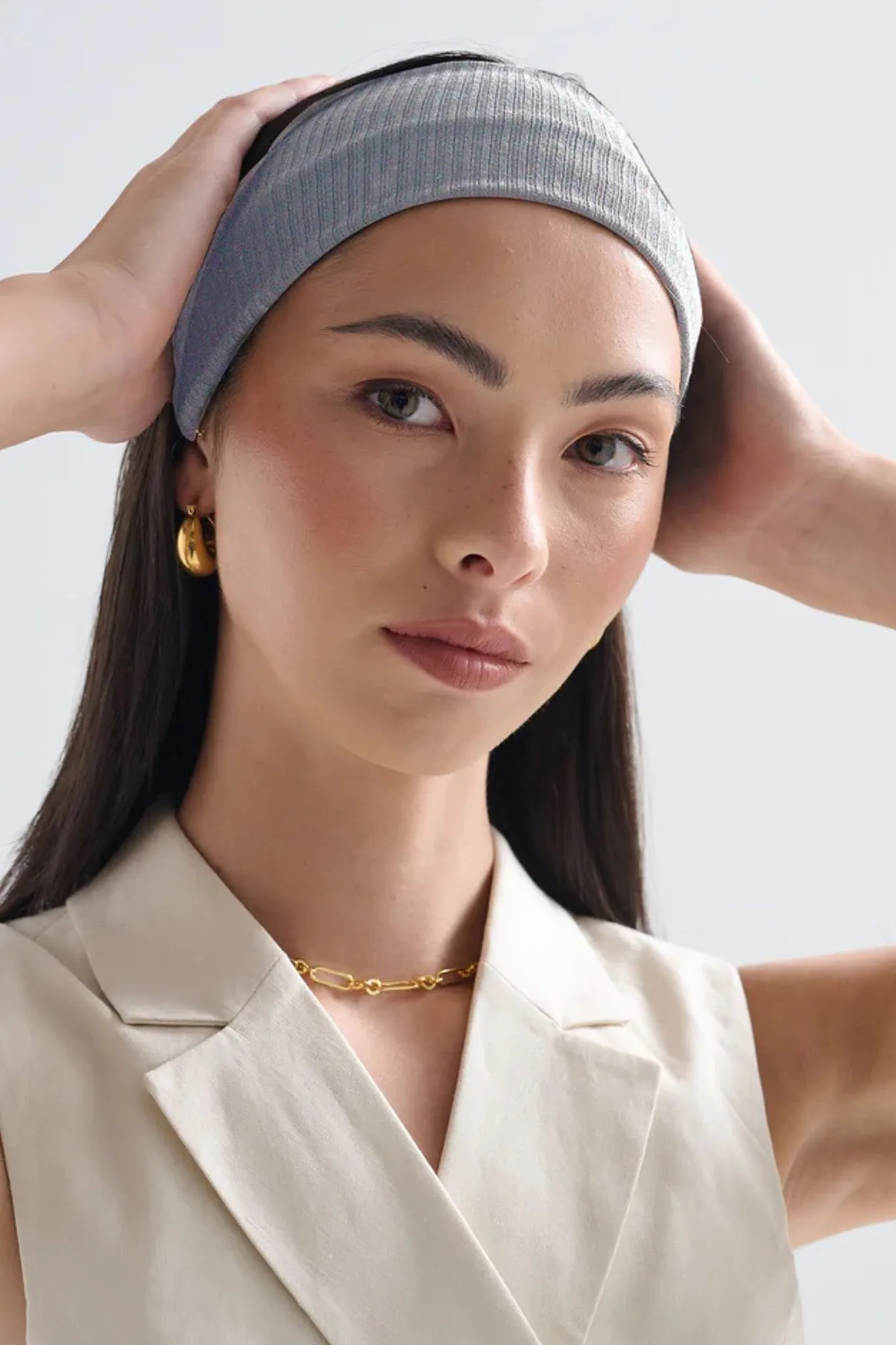 Ribbed Headband - Grey sold by Salty Crush product image thumbnail 2