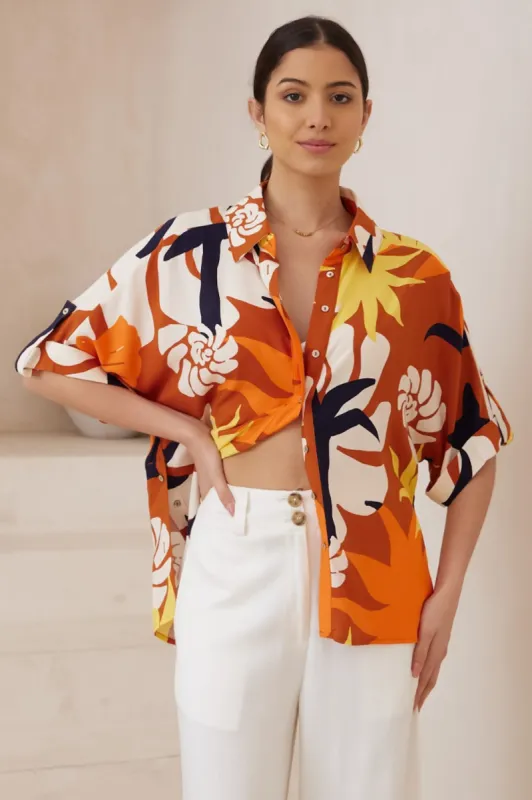 Dion Shirt - Collared Button Down Shirt in Simba Print sold by Salty Crush