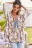 Chloe Top - Very Oversized Crochet Trim Neckline Smock Top in Gemstone Print sold by Salty Crush
