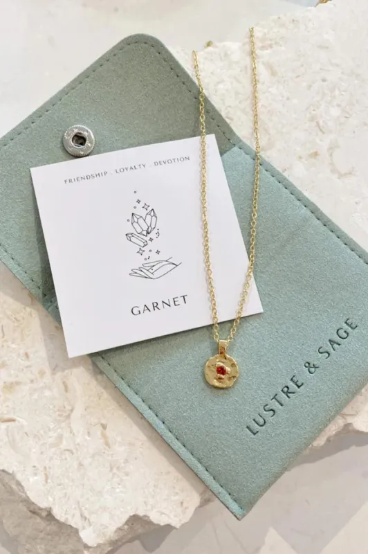 January Birthstone Necklace - Garnet made by Salty Crush