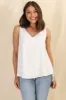 Neide Top - High Low Scoop Hem Sleeveless Top in White sold by Salty Crush