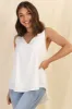 Neide Top - High Low Scoop Hem Sleeveless Top in White sold by Salty Crush