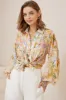Aralyn Blouse - Balloon Sleeve Button Down Shirt in Frankie Print sold by Salty Crush