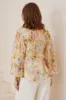 Aralyn Blouse - Balloon Sleeve Button Down Shirt in Frankie Print sold by Salty Crush