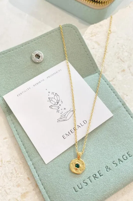 May Birthstone Necklace - Emerald made by Salty Crush