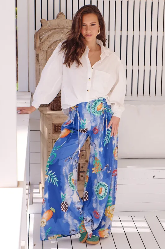 JAASE - Opal Pants: Wide Leg Graphic Pants in Meraki Print sold by Salty Crush