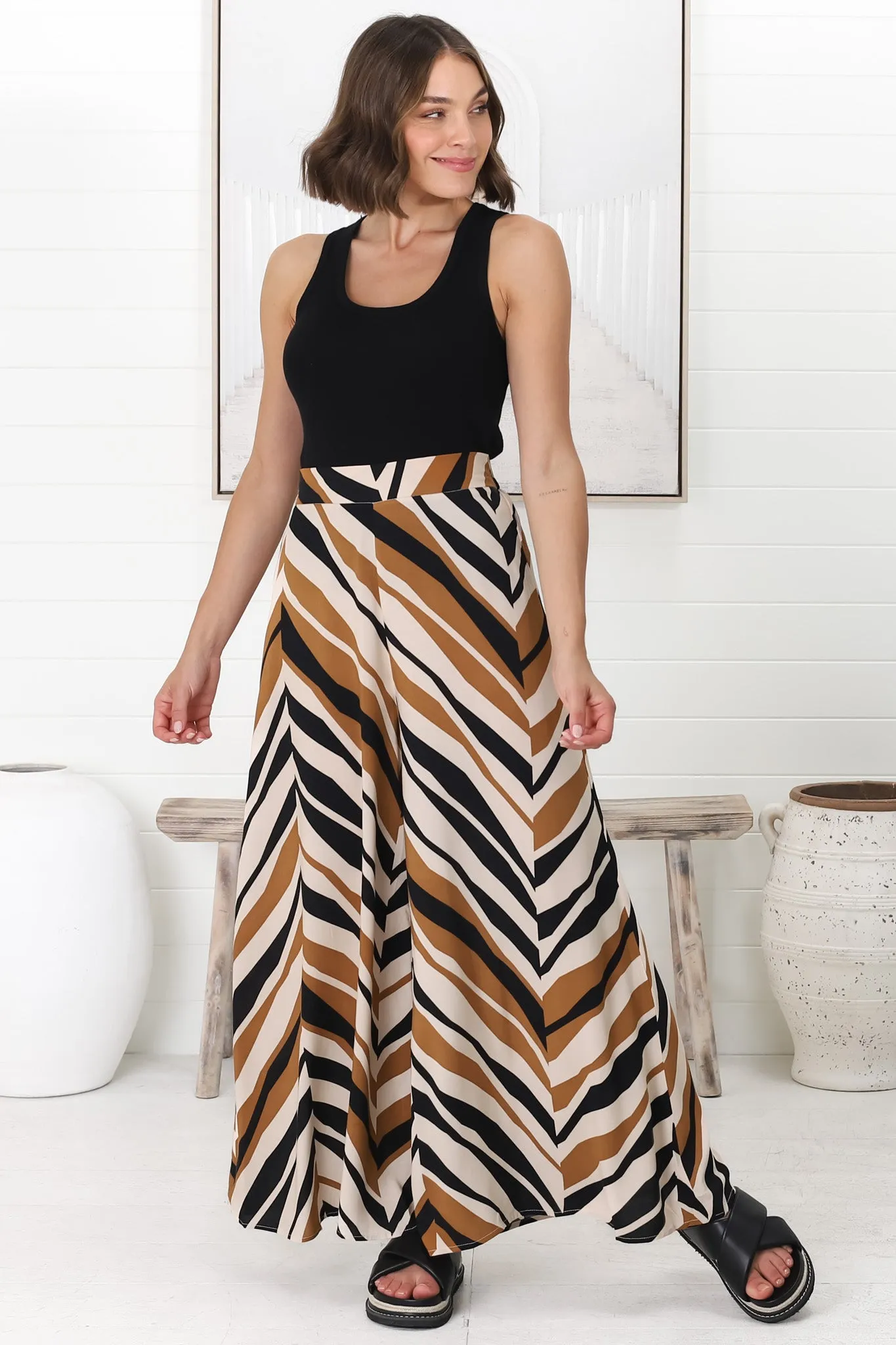 Ayden Pants - High Waist Wide Leg Pants in Raquel Print sold by Salty Crush product image thumbnail 2