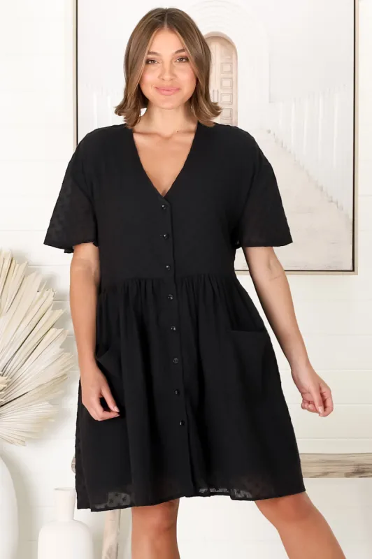 Cloella Mini Dress - Black sold by Salty Crush
