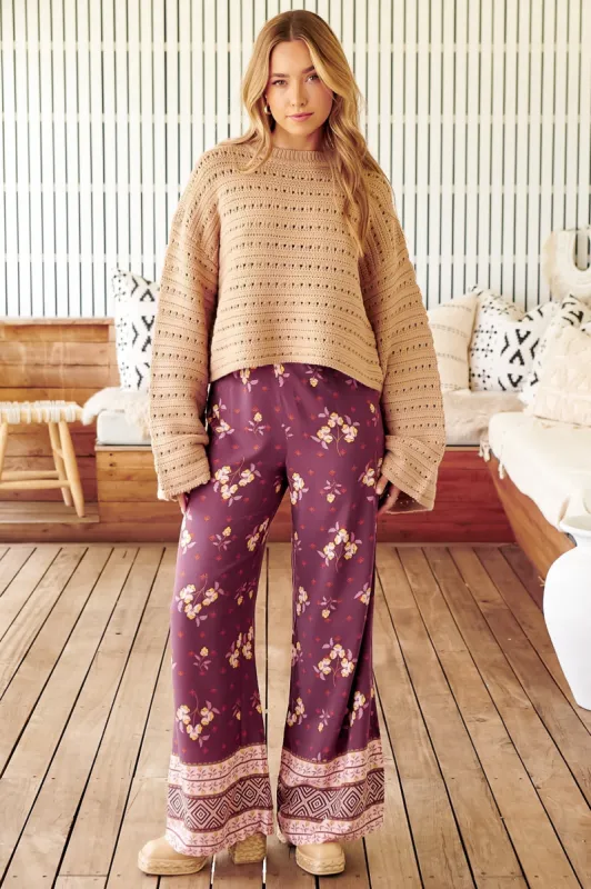 JAASE - Jax Pants: High Waisted Straight Leg Pant in Dolcetto Print sold by Salty Crush