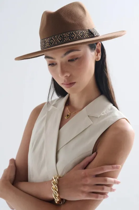 Lia Boho Fedora Hat - Brown sold by Salty Crush
