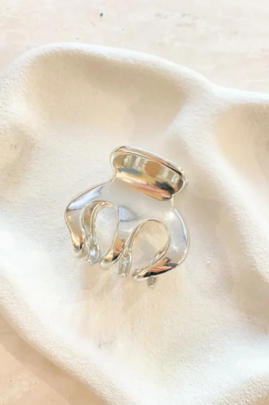 Petit Metal Claw Clip - Silver sold by Salty Crush
