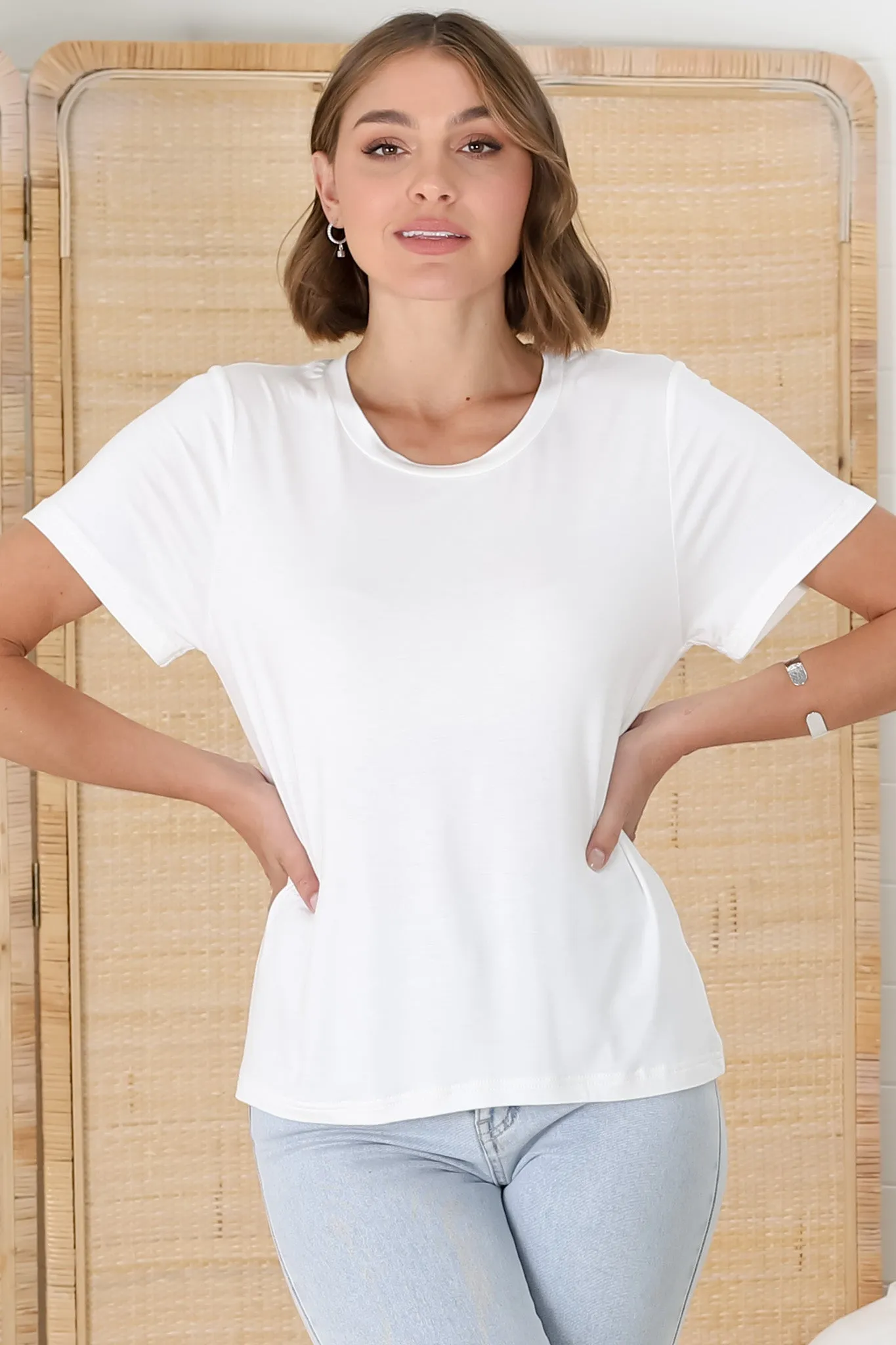 Luma T-Shirt - Relaxed Crew Neck Short Sleeve Tee in White sold by Salty Crush product image thumbnail 5