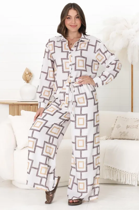 Cove Pants - Elasticated High Waisted Wide Leg Pants in Leo Print sold by Salty Crush