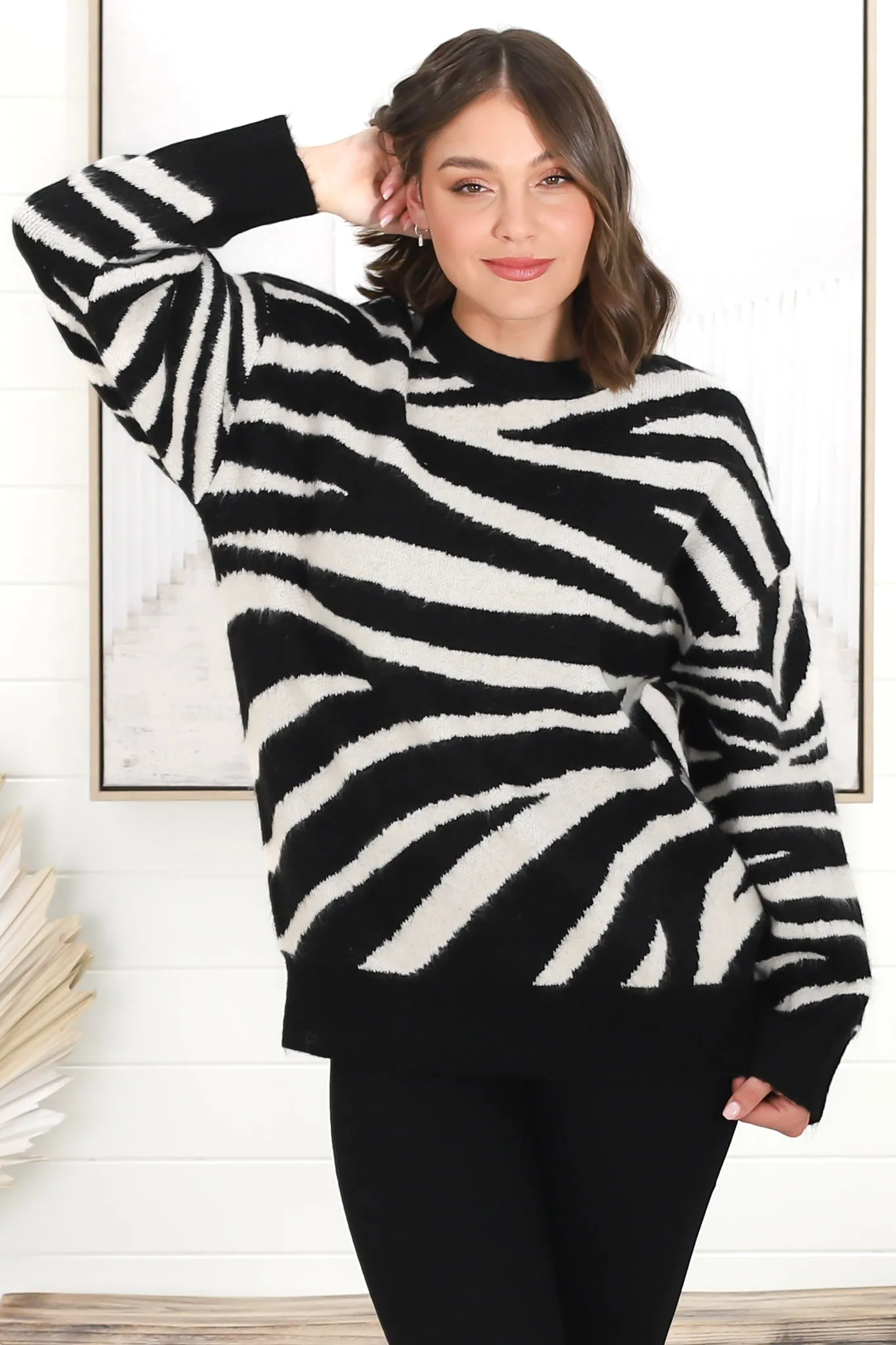 Zebra Jumper - Crew Neck Zebra Print Knit Jumper sold by Salty Crush product image thumbnail 5