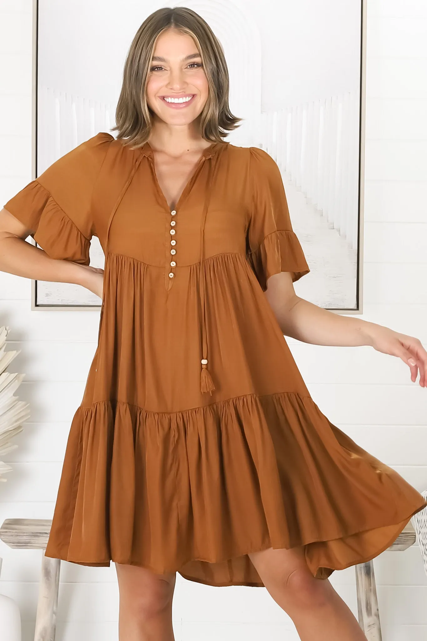 Lilou Mini Dress - Rust sold by Salty Crush product image thumbnail 2