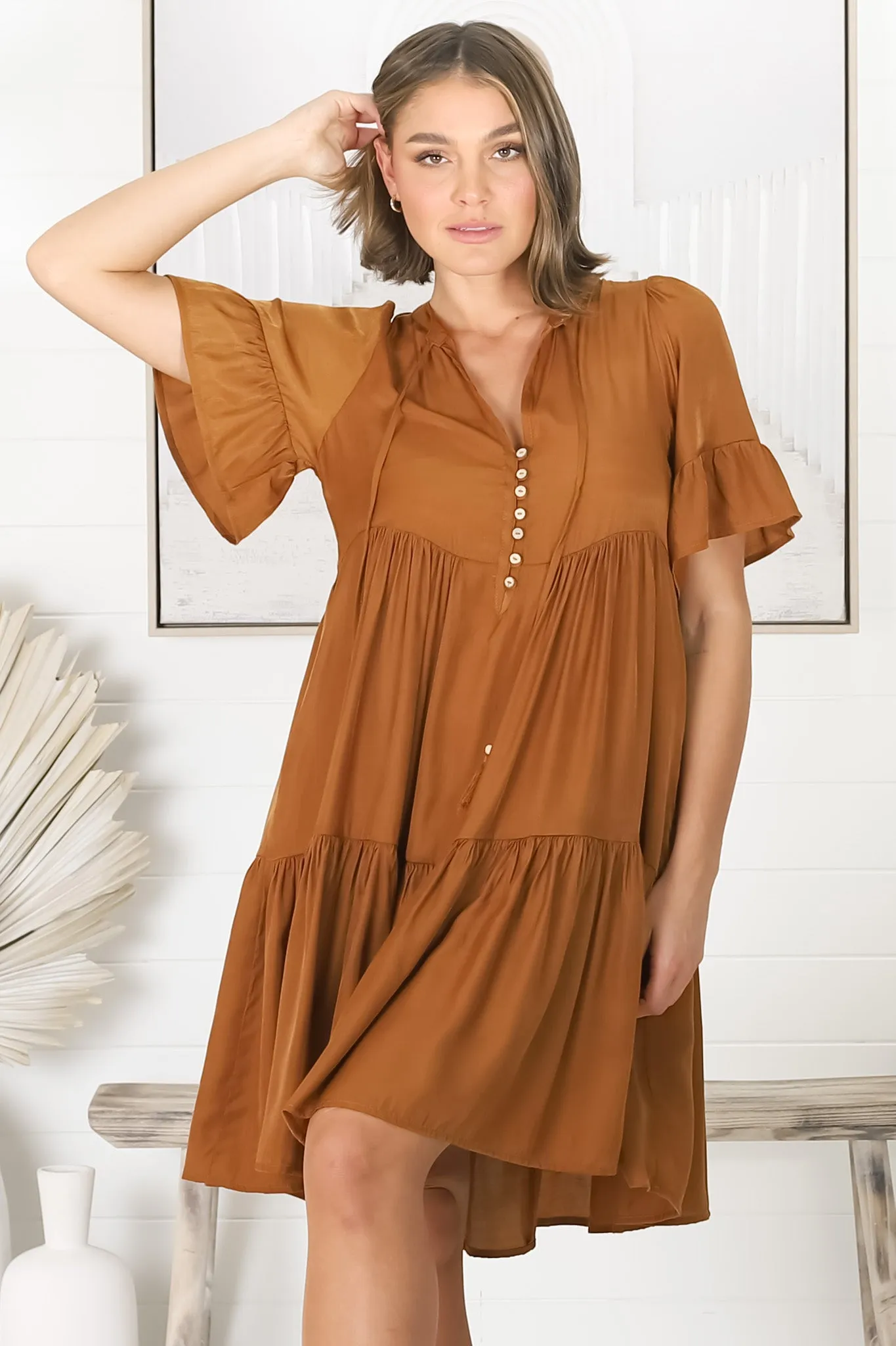 Lilou Mini Dress - Rust sold by Salty Crush product image thumbnail 3