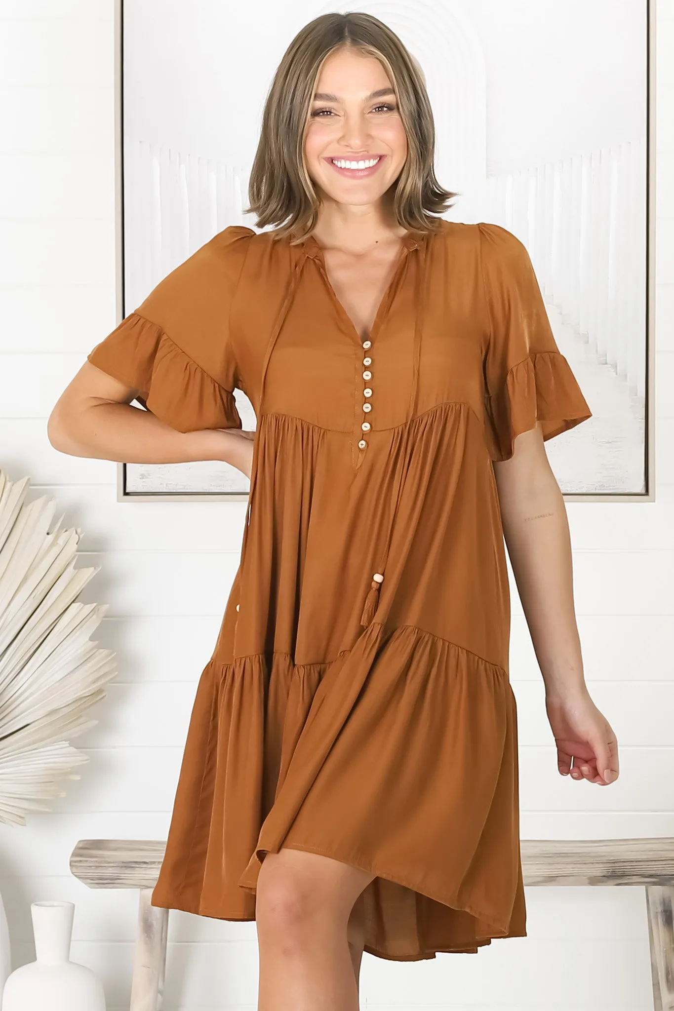 Lilou Mini Dress - Rust sold by Salty Crush