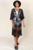 Haylo Kimono - Floral Lace Kimono with Scallop Hemline in Black sold by Salty Crush