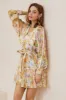 Nakita Mini Dress - Mandarin Collar Rick Rack Splicing A Line Dress in Frankie Print sold by Salty Crush