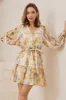 Nakita Mini Dress - Mandarin Collar Rick Rack Splicing A Line Dress in Frankie Print sold by Salty Crush
