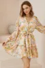 Nakita Mini Dress - Mandarin Collar Rick Rack Splicing A Line Dress in Frankie Print sold by Salty Crush