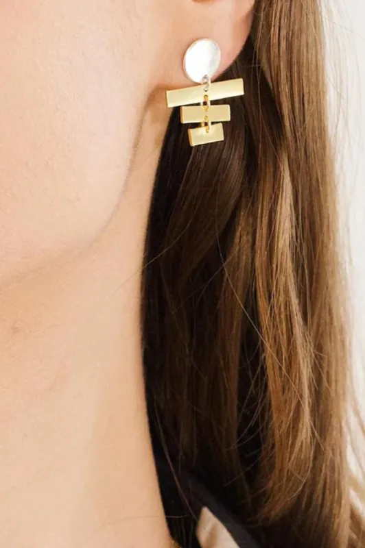 Bebe Brass Earrings - Gold made by Salty Crush