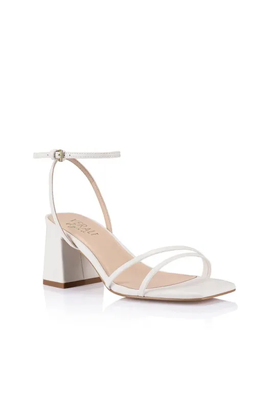 Stevie Block Heel Sandals - Chalk sold by Salty Crush