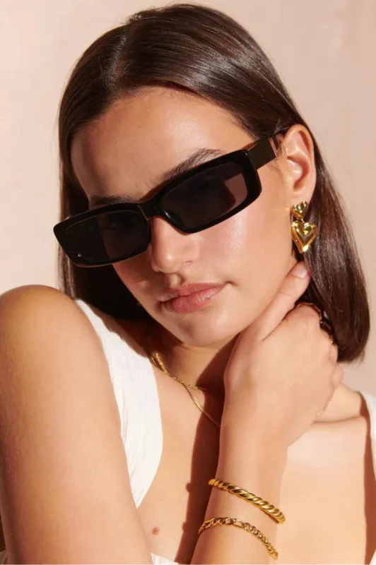 Andie Rectangular Sunglasses - Black sold by Salty Crush